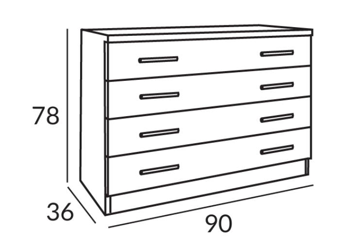 Cajonera de 90 cm – Durmia Confort Cajonera de 90 cm – Durmia Confort