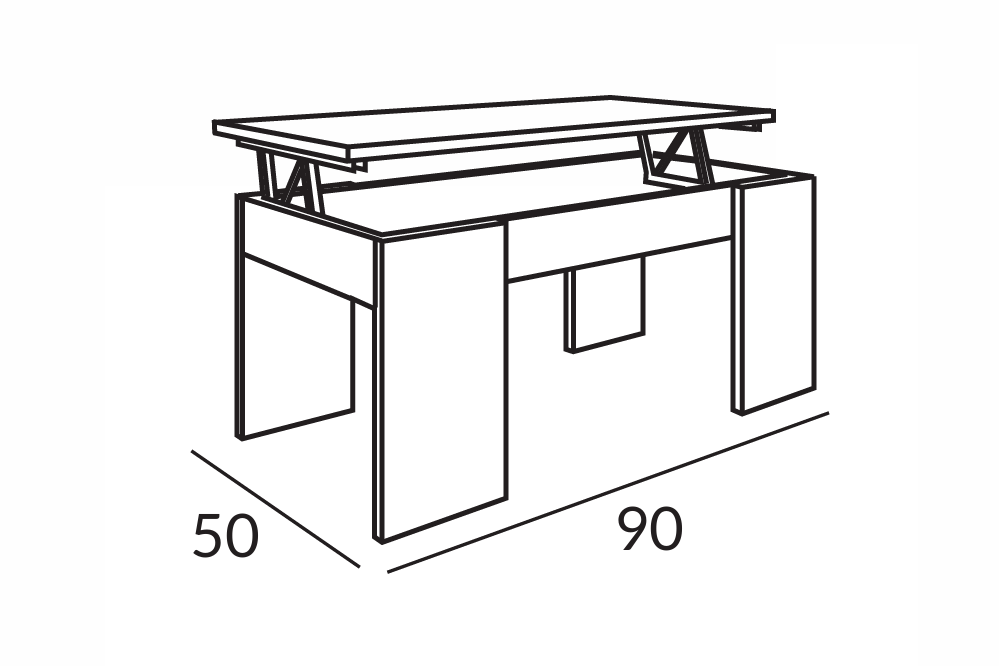 Mesa auxiliar elevable para salón – Durmia Confort