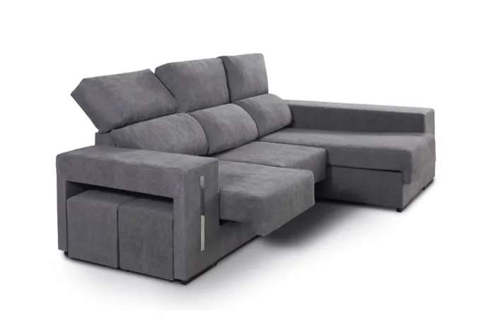 Sofá chaiselongue abatible de 265 cm – Durmia Confort
